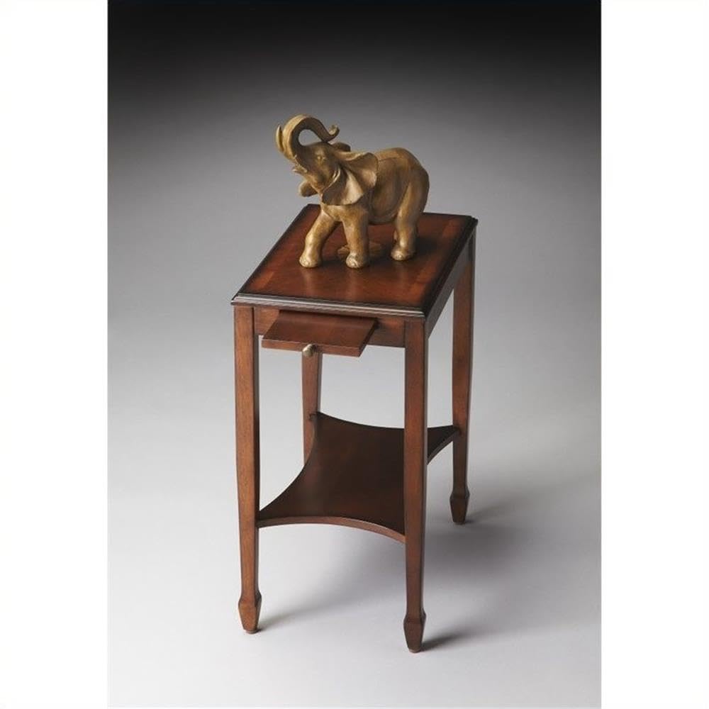 Traditional Rectangular Wood Side Table with Pull-Out Tray U57361