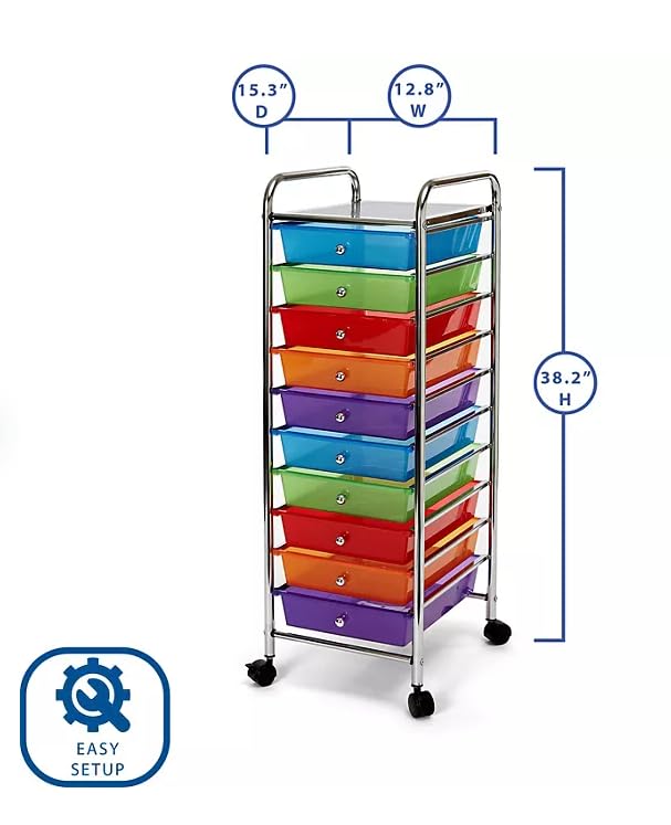 10 Drawer Rolling Storage Cart Q5513