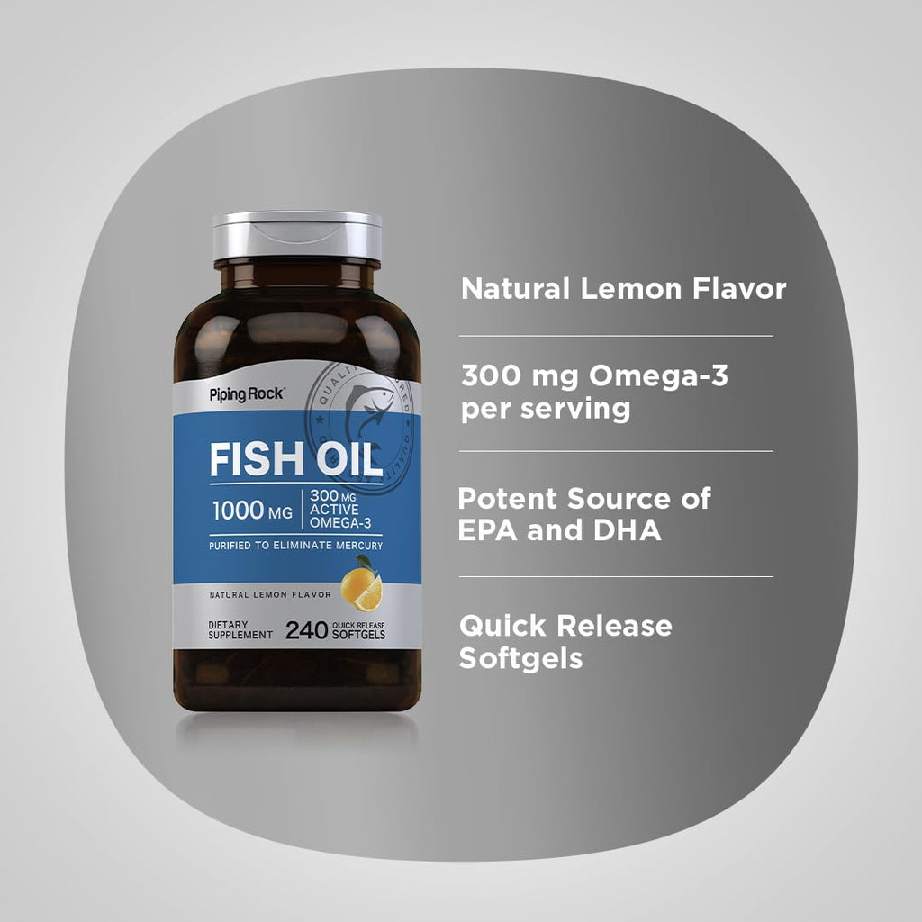 Fish Oil 1000mg 240 Softgels Omega-3 F336