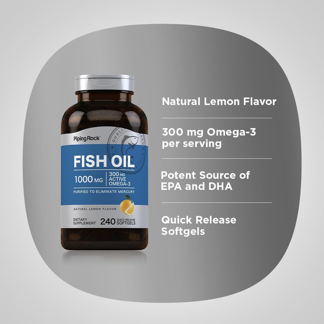 Fish Oil 1000mg 240 Softgels Omega-3 F336