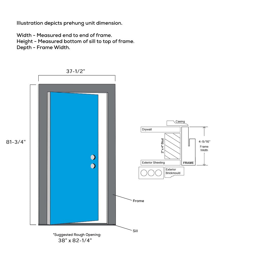 Primed Steel Prehung Door with Clear Low-E Glass 36" x 80" I31180