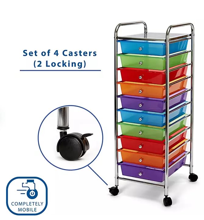 10 Drawer Rolling Storage Cart Q5513