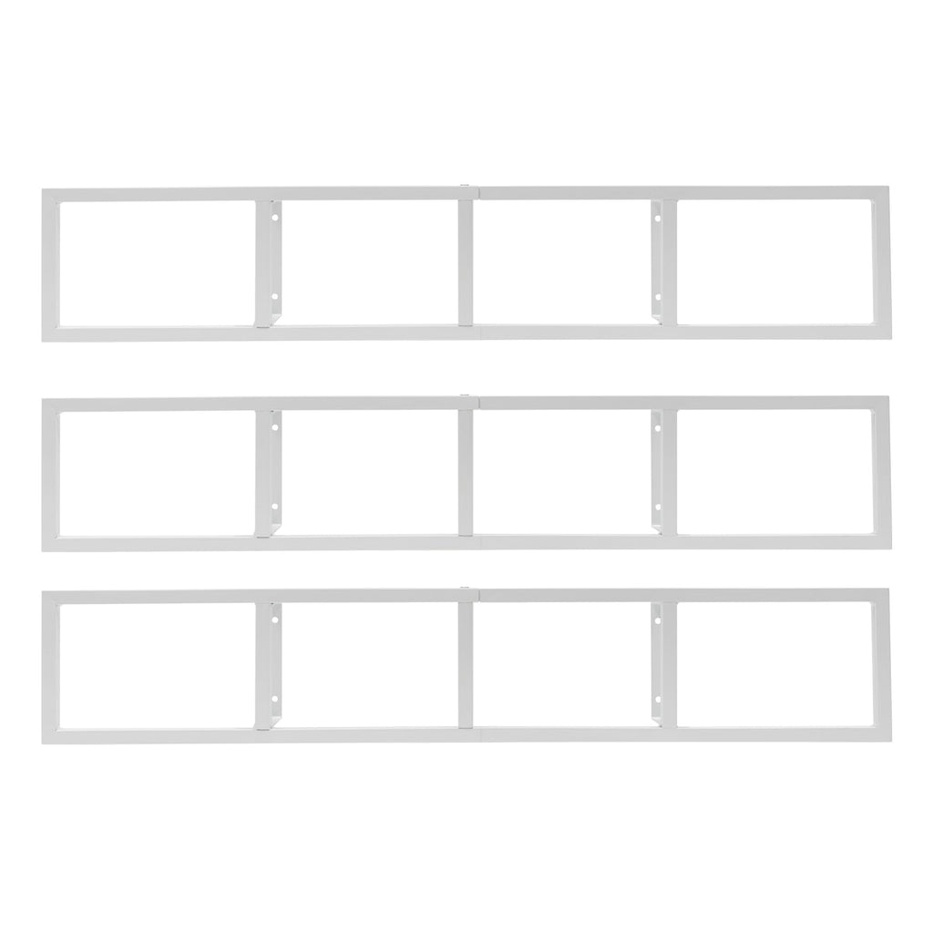 34 Inch Wall Mount Media Storage Rack, 3 pcs CD DVD Organizer Metal Shelf, White H4868