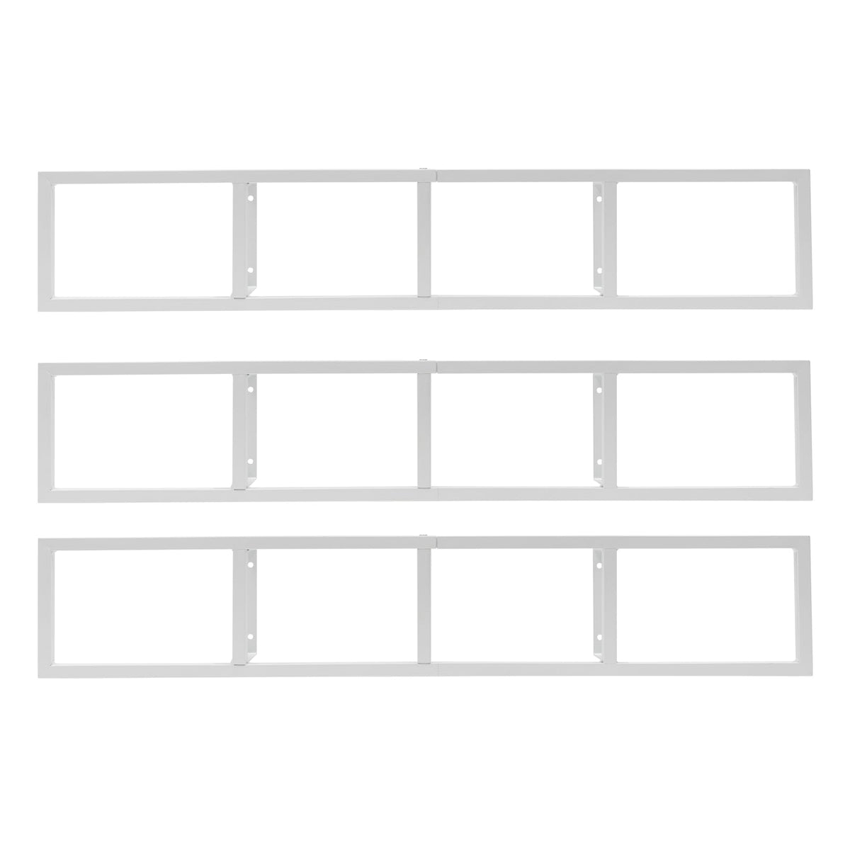 34 Inch Wall Mount Media Storage Rack, 3 pcs CD DVD Organizer Metal Shelf, White H4868