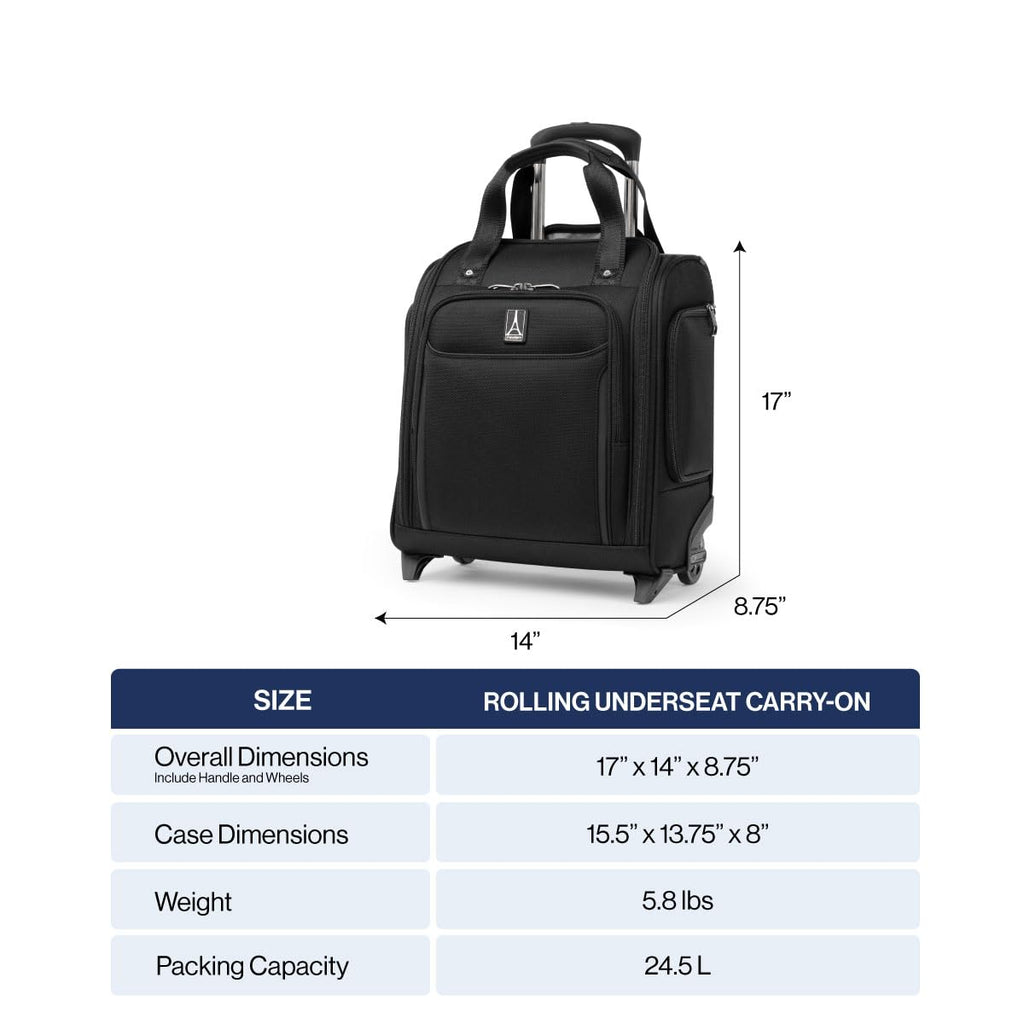 Softside Carry-On Underseat Bag, Black, 17-Inch Y12058