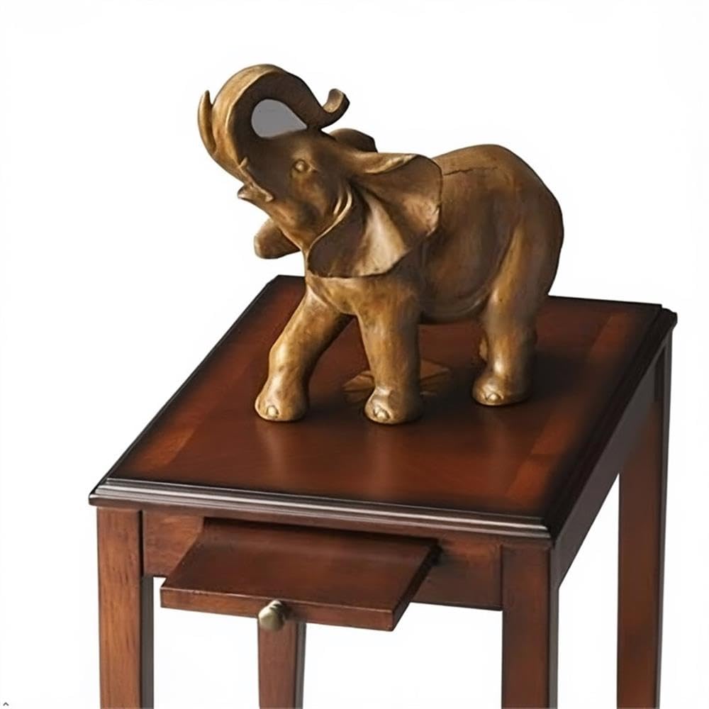 Traditional Rectangular Wood Side Table with Pull-Out Tray U57361