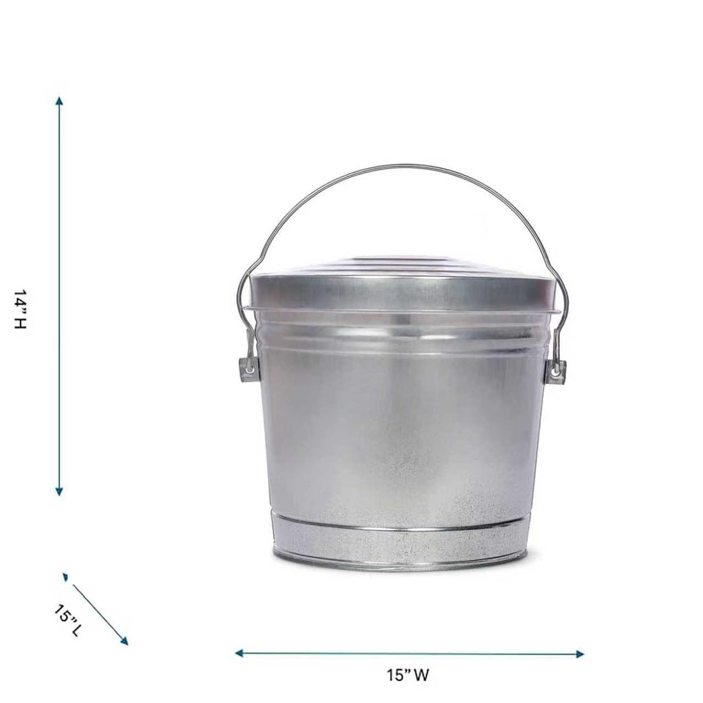 Galvanized Trash Can with Lid O3495