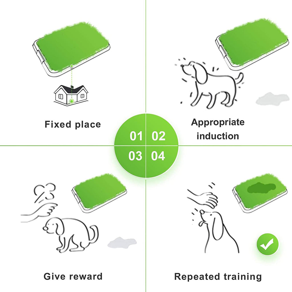 Dog Toilet Indoor Puppy Training Pad with Artificial Turf, 25"×20" D5346