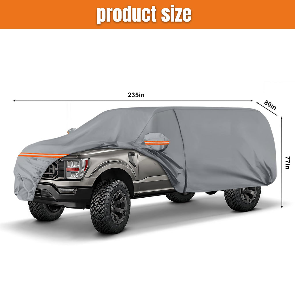 Waterproof Truck Cover for CrewCab 5.5/5.7/5.8 ft with Camper Shell Topper O255