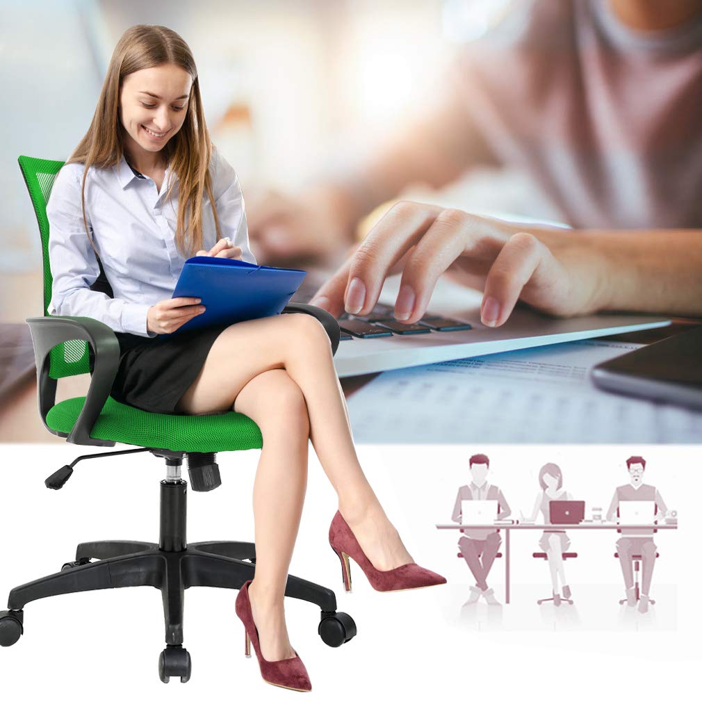 Ergonomic Mid-Back Swivel Office Chair F9342