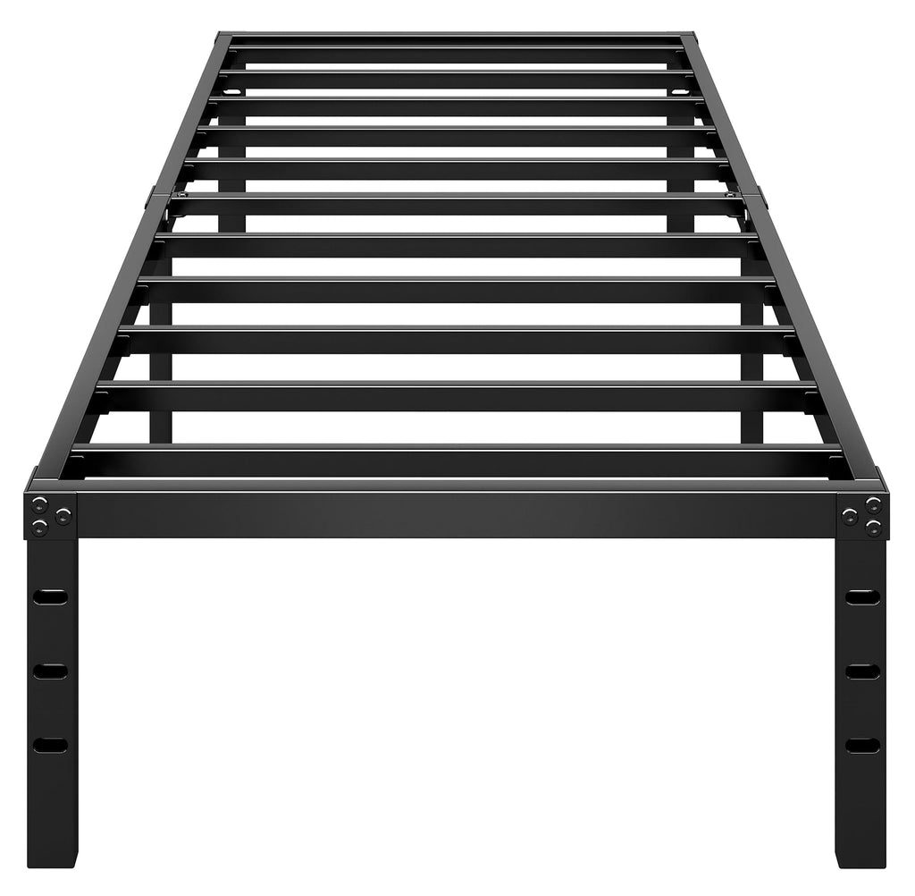14 Inch Tall Black Metal Platform Twin Size Bed Frame C9389