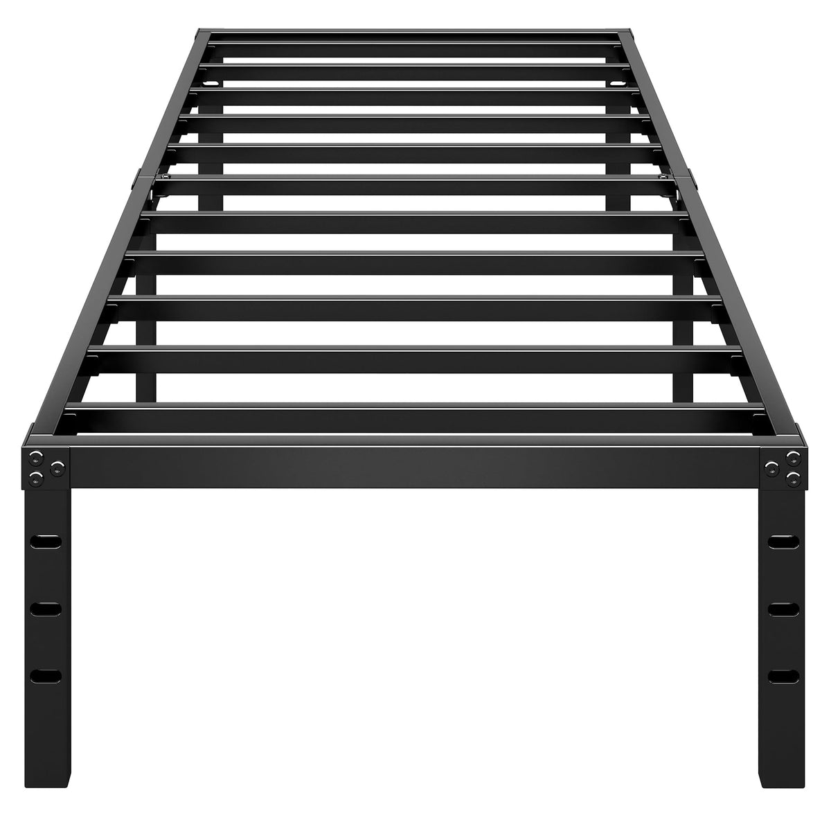 14 Inch Tall Black Metal Platform Twin Size Bed Frame C9389