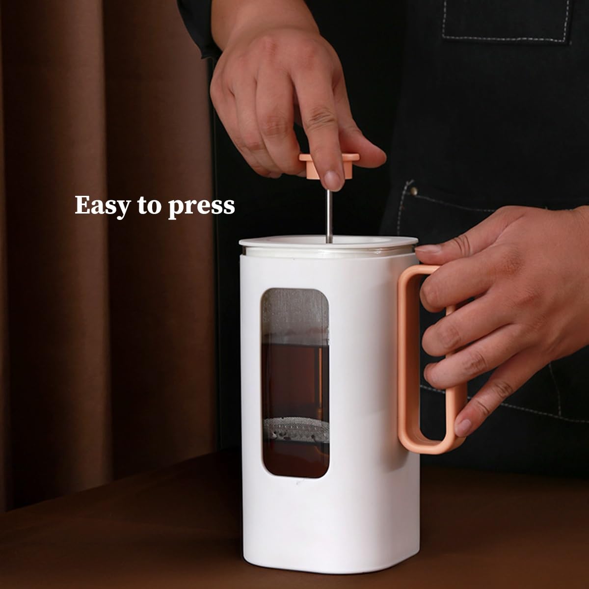 French Press Coffee Maker with Plastic Handle, Double Wall Insulation & Stainless Steel Filter U695664