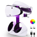 Charging Station with 7 RGB Light, Headset Display Stand, Dual Controllers Charger Dock F89257