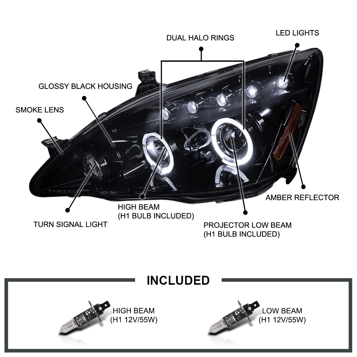 Dual Halo Projector Headlights O616913