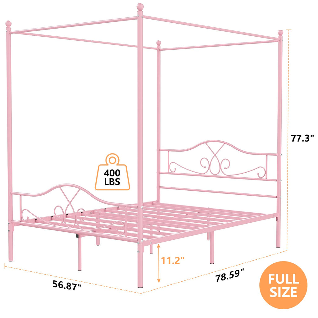 Full Size Canopy Bed Frame with 4 Posters T27681