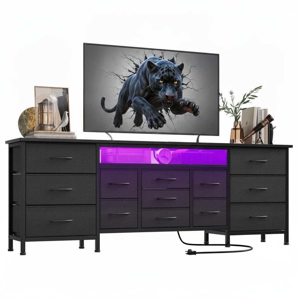 70 Inch Dresser TV Stand with Drawers and Outlet M383569