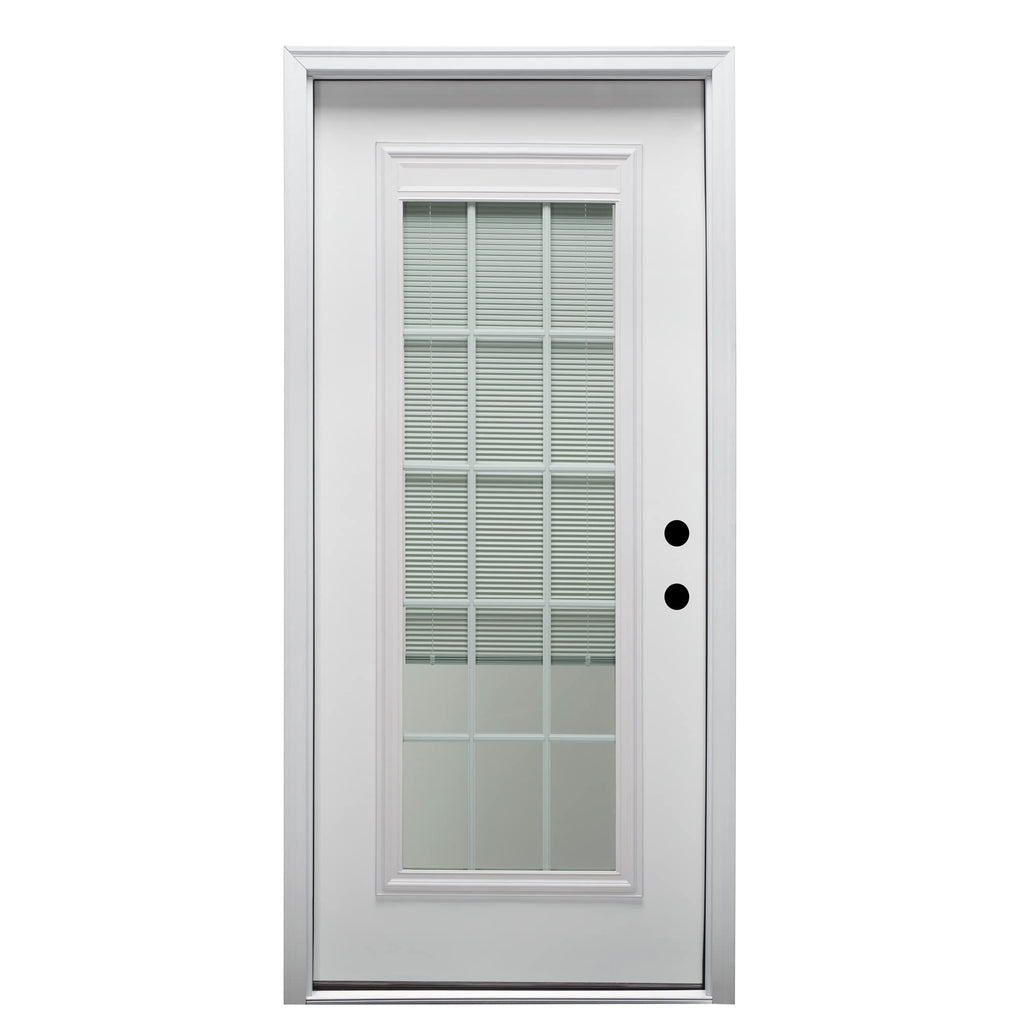 Primed Steel Prehung Door with Clear Low-E Glass 36" x 80" I31180