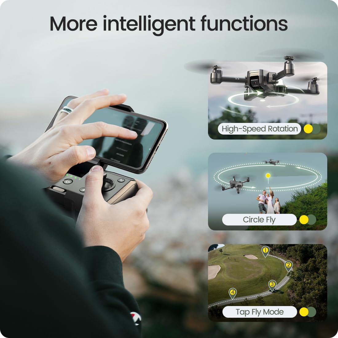 Foldable FPV Drone with 1080P WiFi Camera and Carrying Case J858