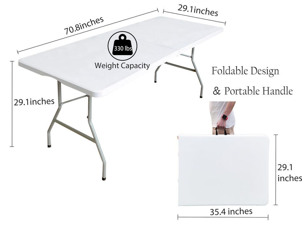 6ft Heavy Duty Plastic Folding Table F7726