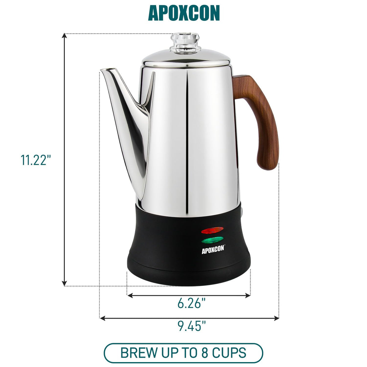 Electric Stainless Steel Coffee Percolator 8 Cup Z18122