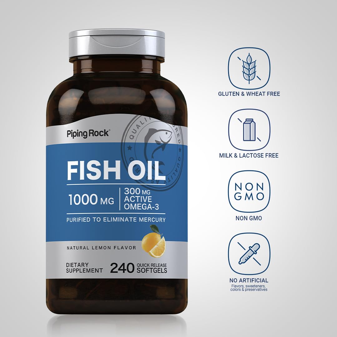 Fish Oil 1000mg 240 Softgels Omega-3 F336