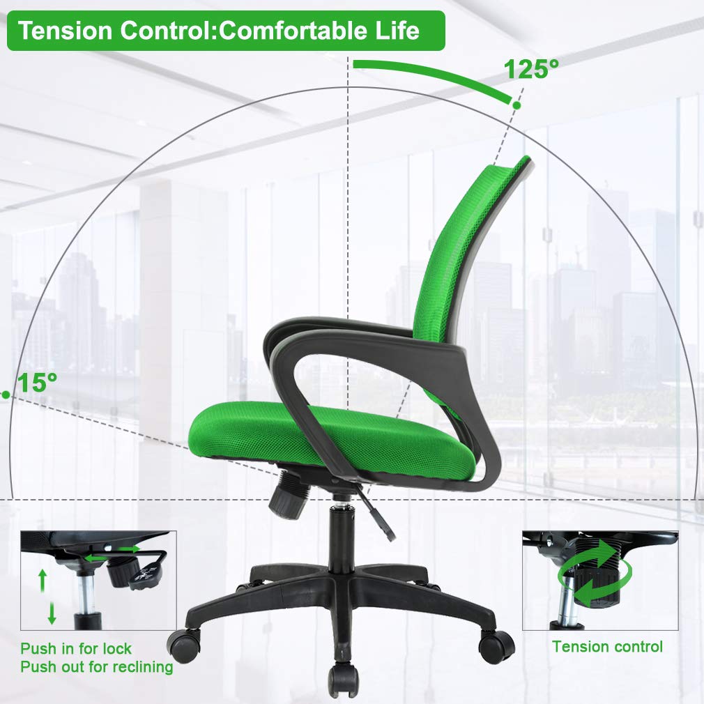 Ergonomic Mid-Back Swivel Office Chair F9342