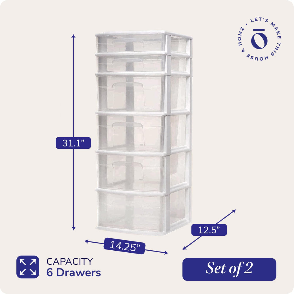6 Drawer Plastic Storage Cart 2 Pack Z805