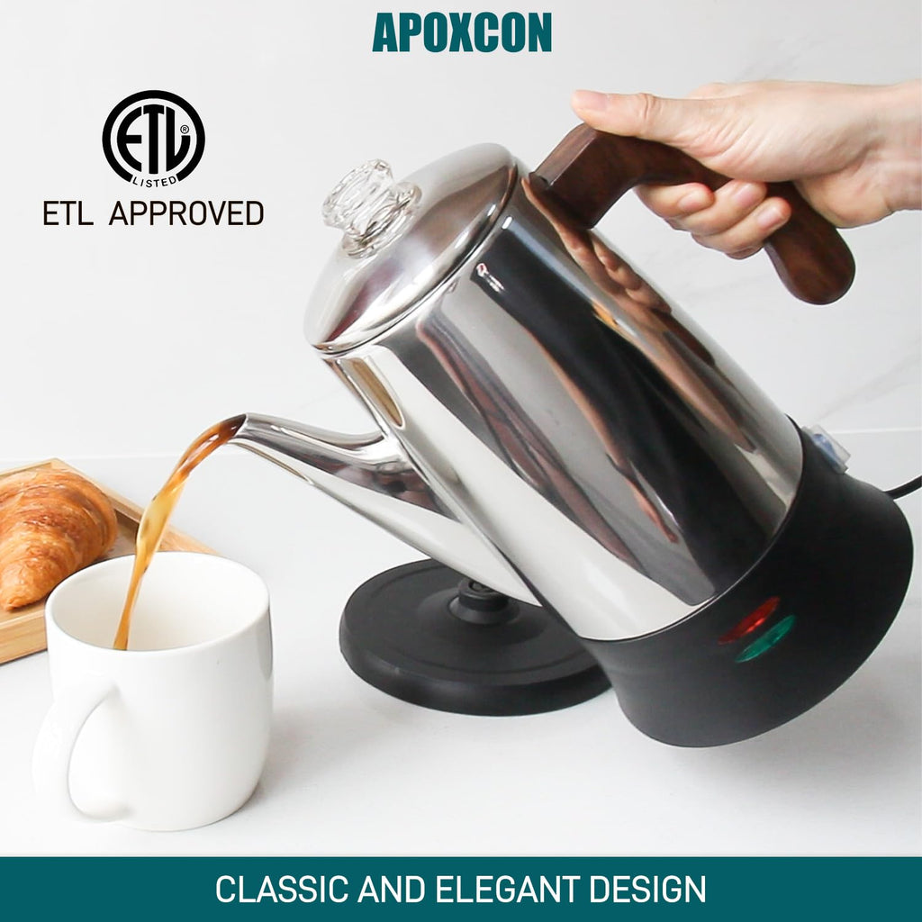 Electric Stainless Steel Coffee Percolator 8 Cup Z18122