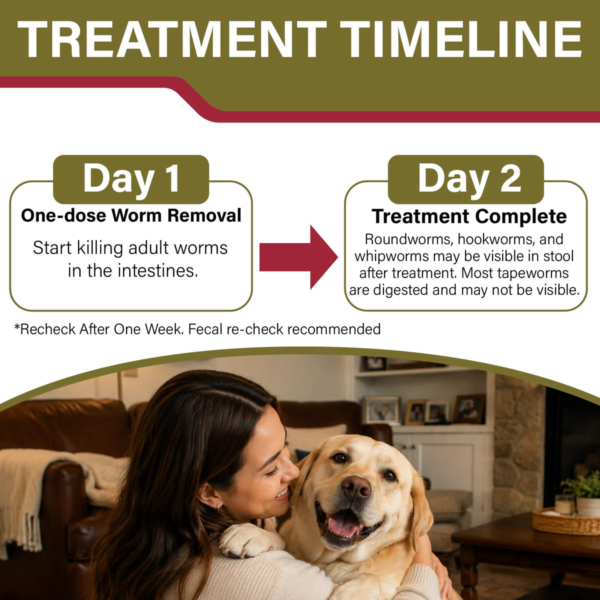 Chewable Dewormer for Dogs Over 45 lbs, 50 Beef Flavored Chewables L236