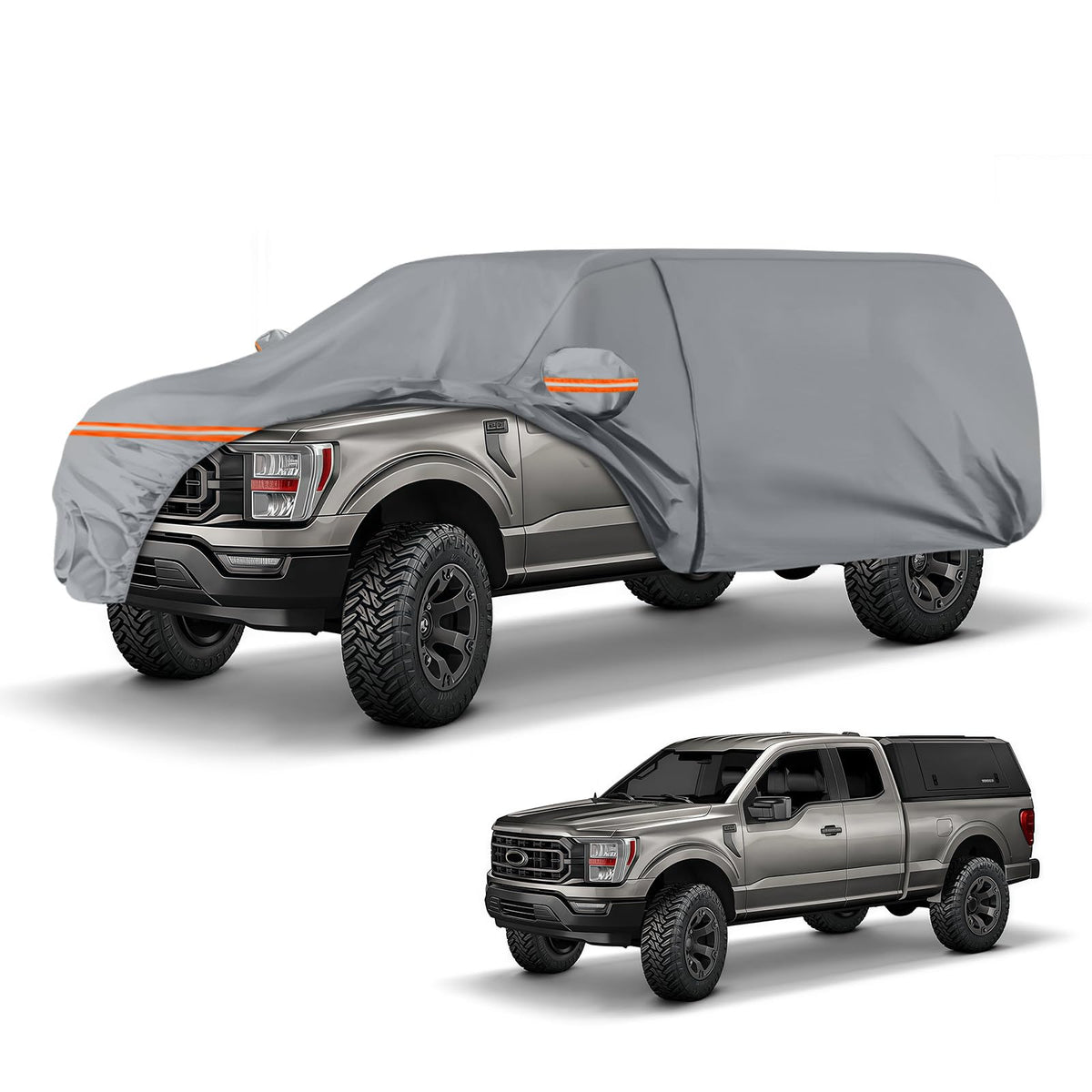 Waterproof Truck Cover for CrewCab 5.5/5.7/5.8 ft with Camper Shell Topper O255