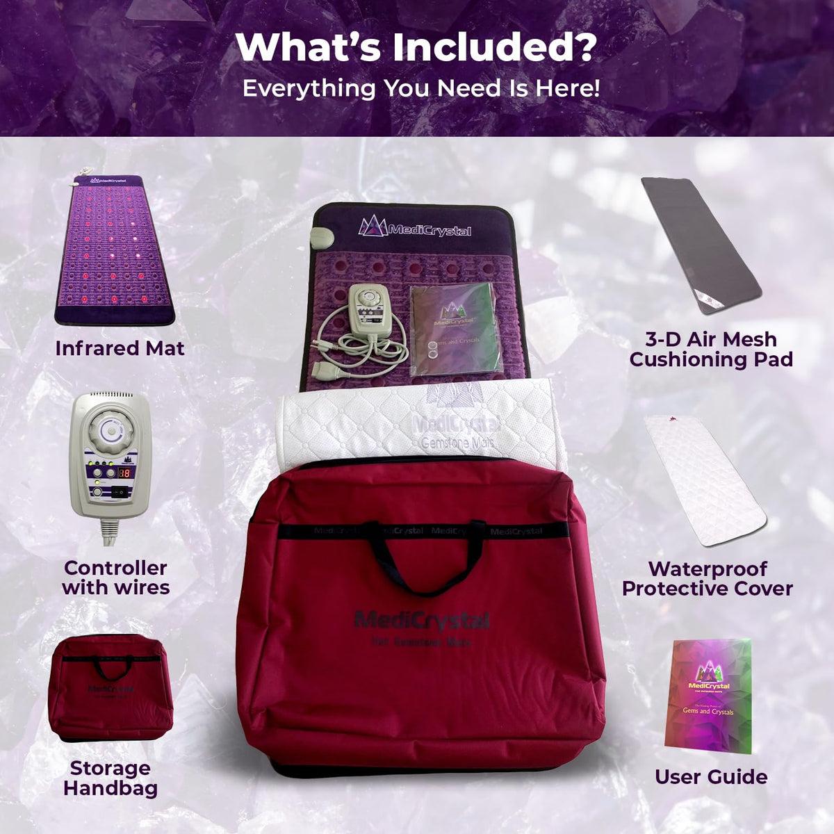 Far Infrared Amethyst Heating Pad Mini 32" L x 20"W R525858