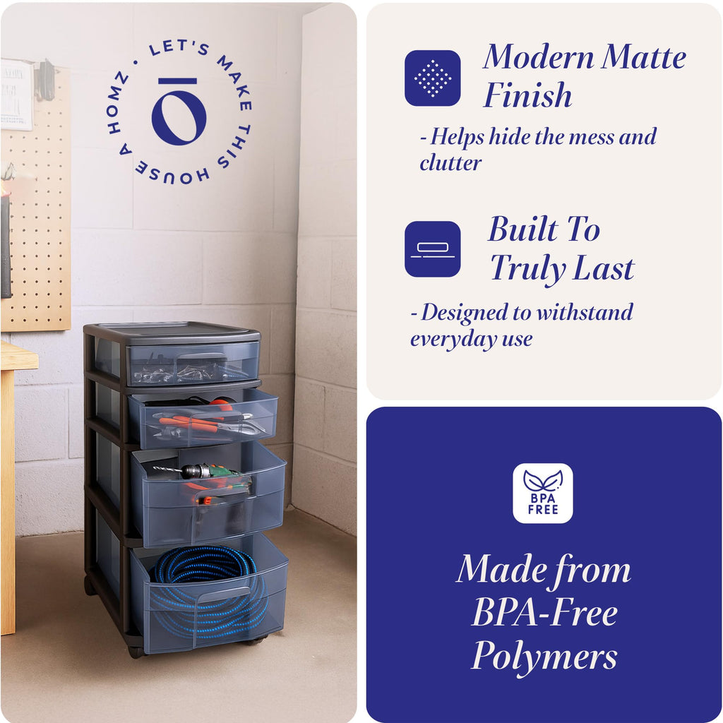 4-Tier Storage Cart with Removable Wheels U352213