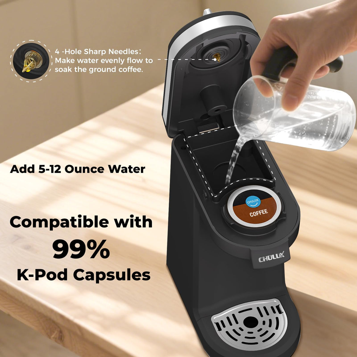 Black Mini Single Serve Coffee Maker J252118