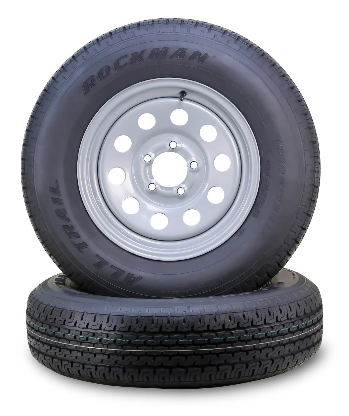 Trailer Tire Wheel ST205/75R15 8-Ply Silver Rim G394
