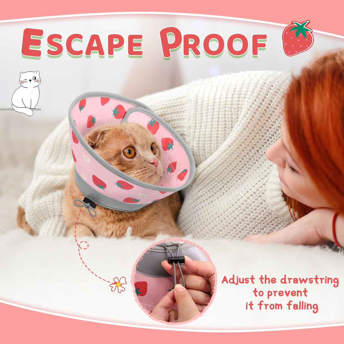 Soft Adjustable Foldable Cat Cone Collar P57807