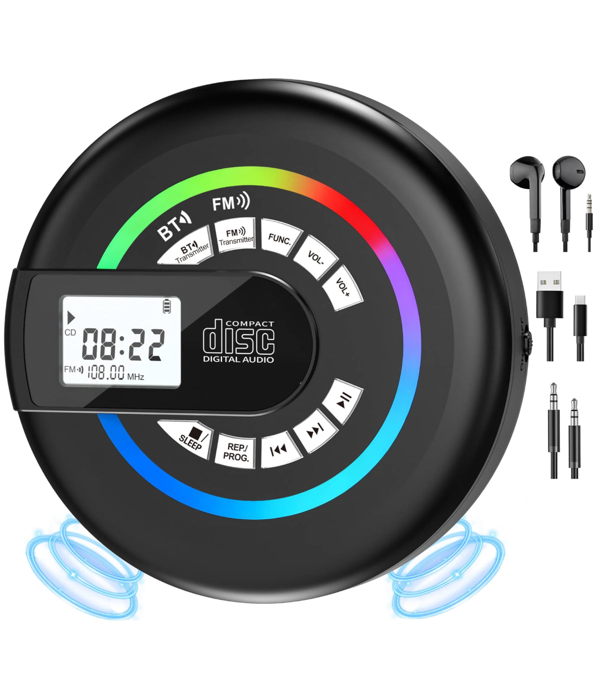 Portable CD Player with Speaker Bluetooth Q609843