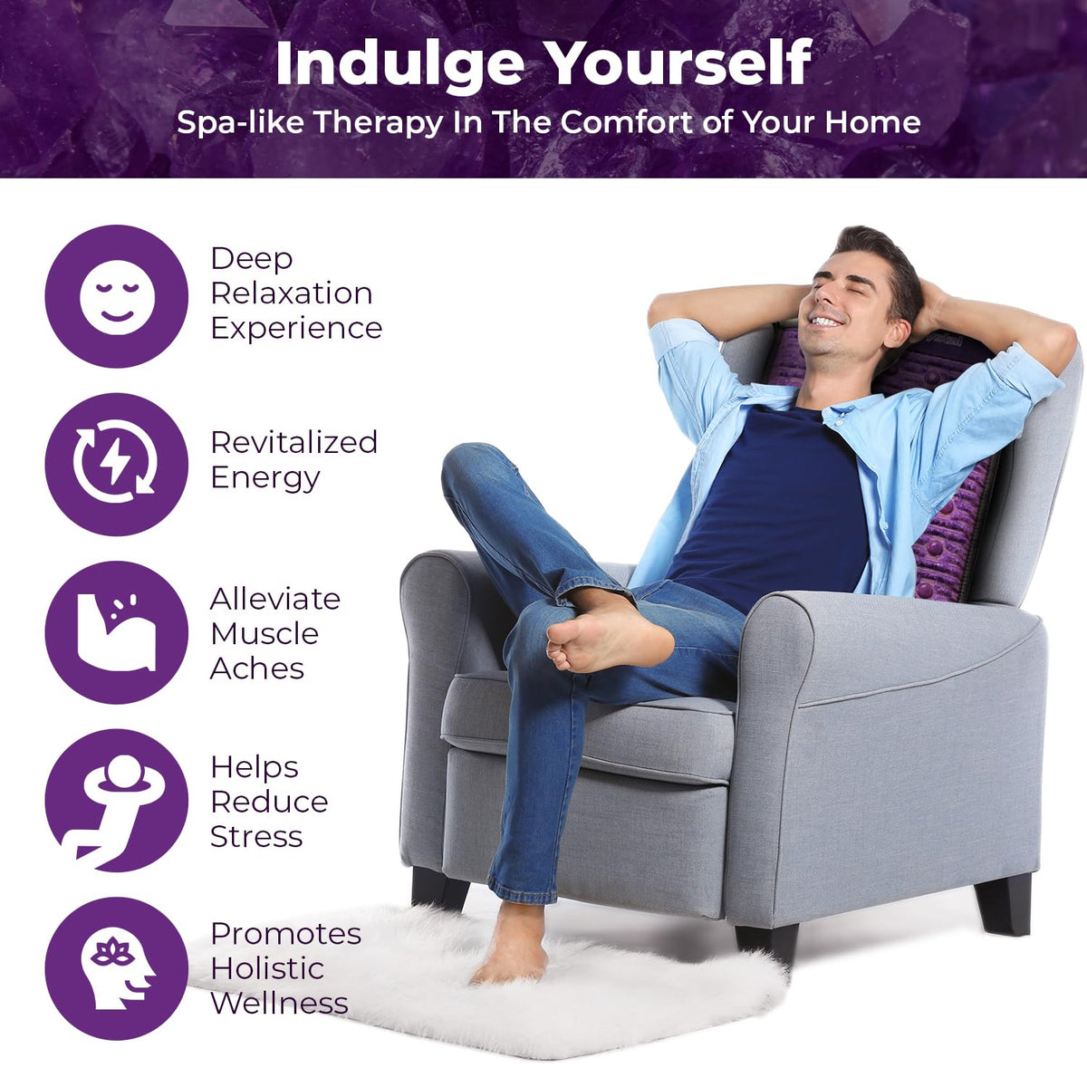 Far Infrared Amethyst Heating Pad Mini 32" L x 20"W R525858
