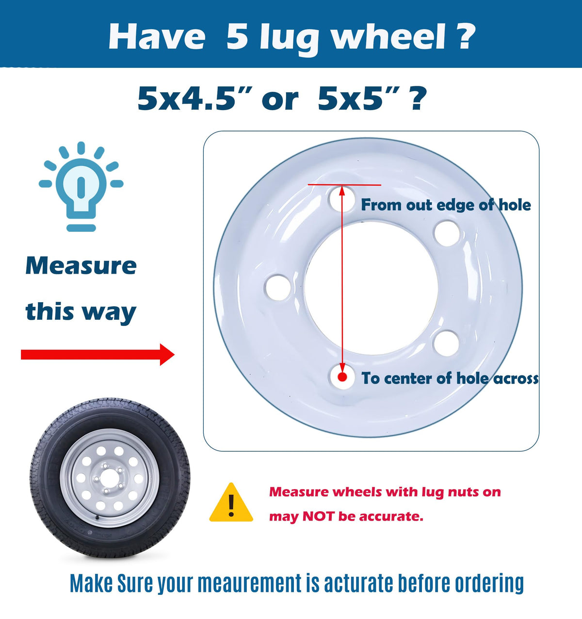 Trailer Tire Wheel ST205/75R15 8-Ply Silver Rim G394