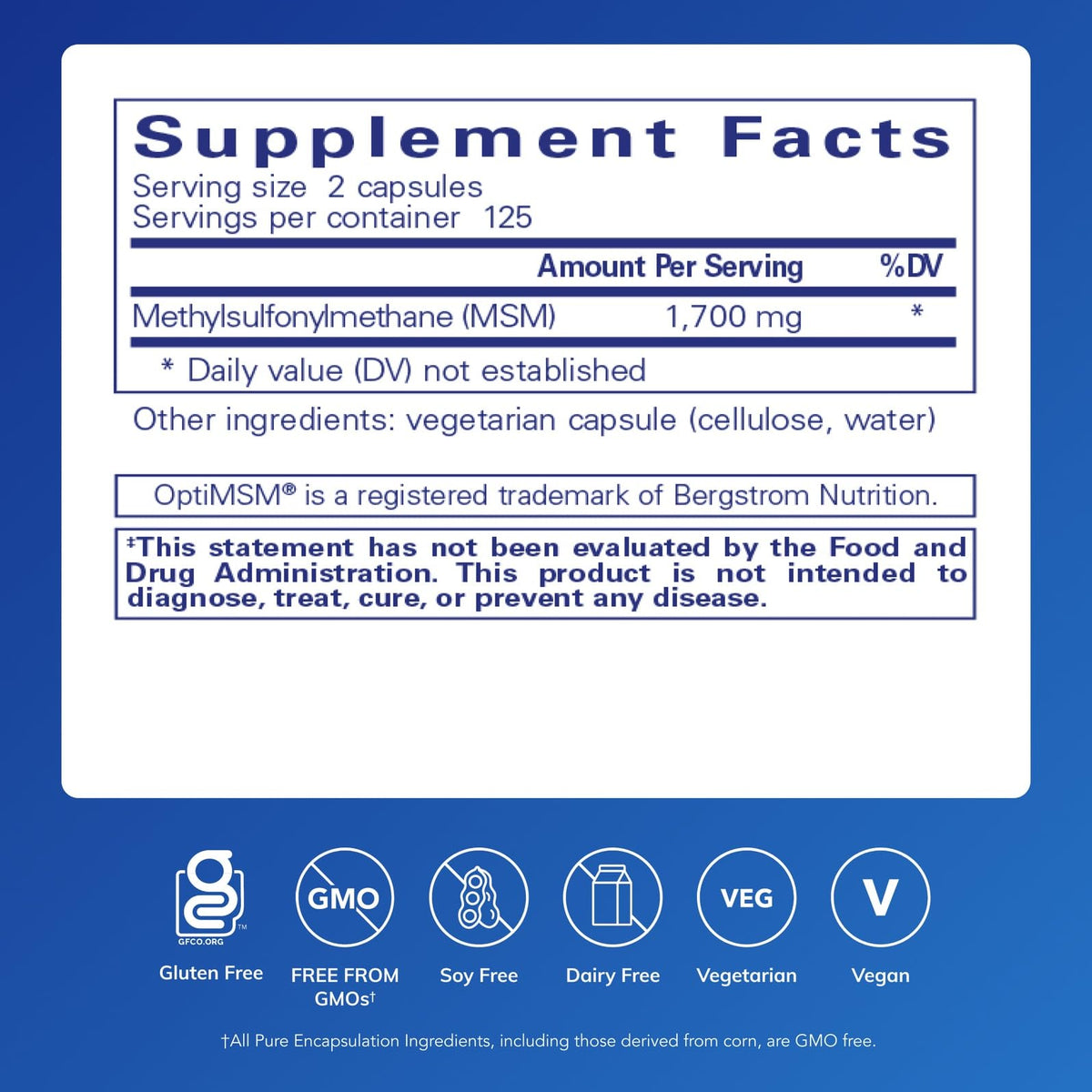 MSM Capsules, 250 Capsules P355589