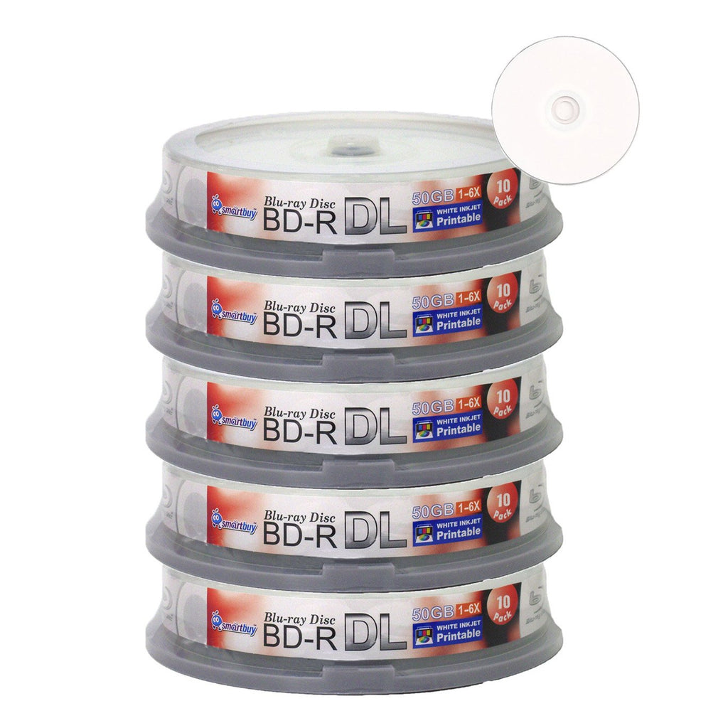 50-disc 50gb 6X Bd-r Dl White Inkjet Hub Printable Blank Disc Z94666