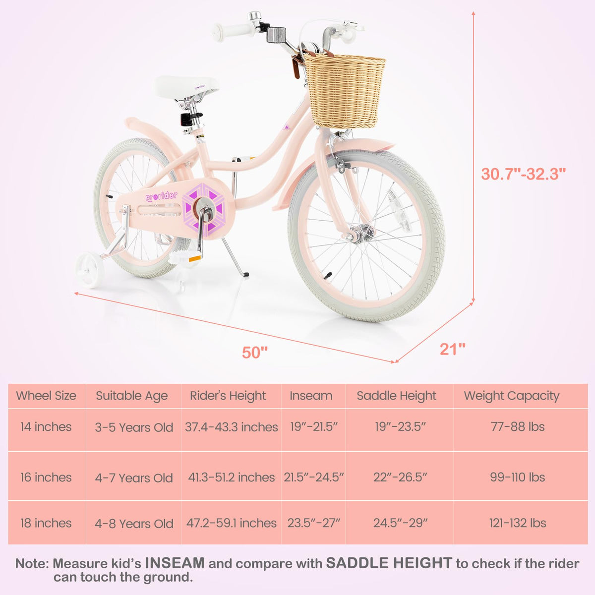 14 16 18 Inch Kids Bike with Training Wheels Q747840