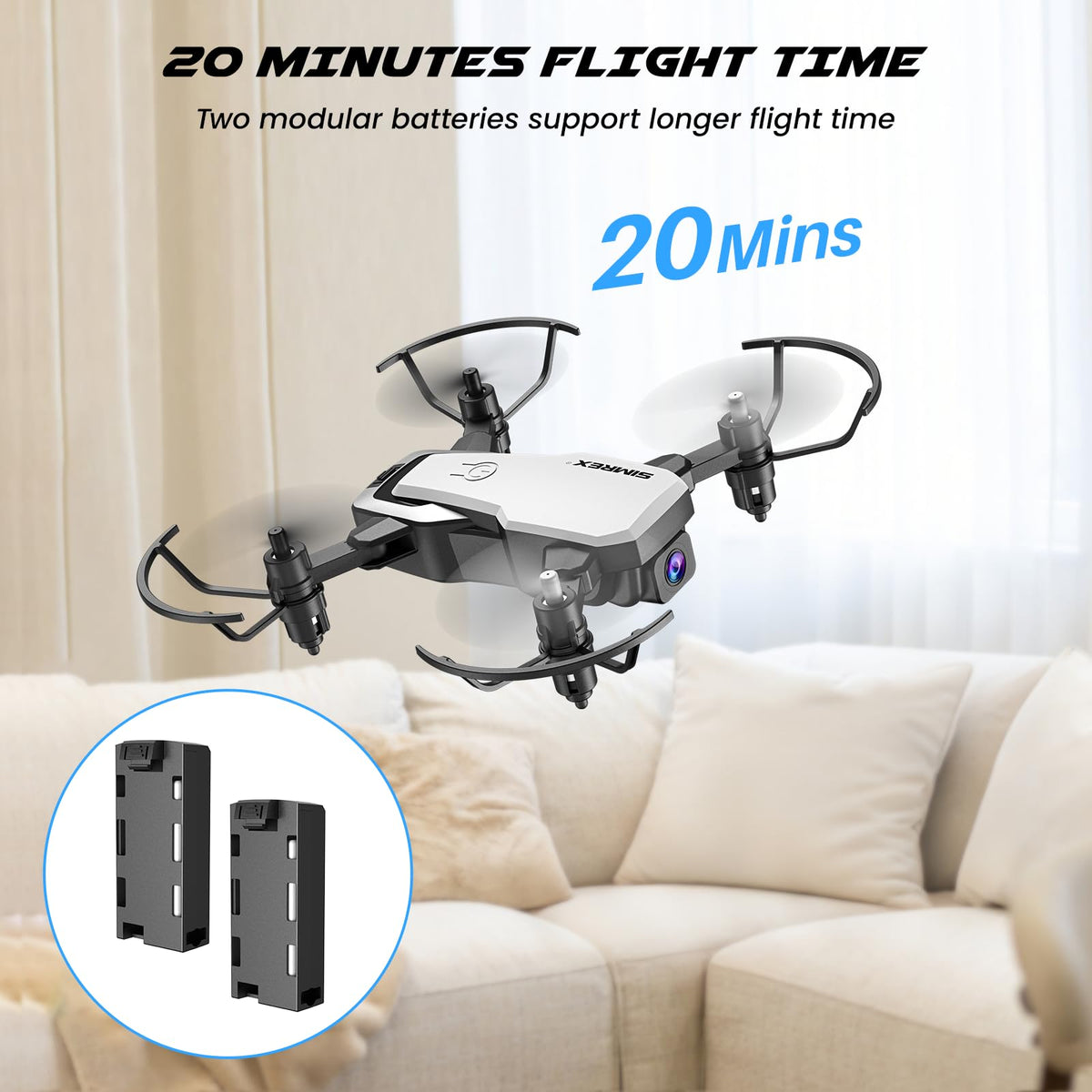 Mini Drone with 720P Camera, Foldable RC Quadcopter, White I66104