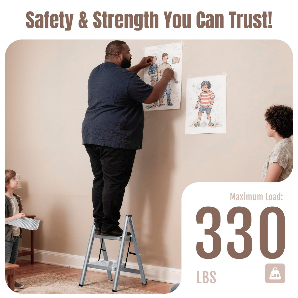 2 Step Steel Folding Step Stool A9475