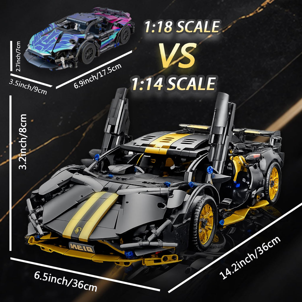 Black 1:14 Race Car Building Block Set K289