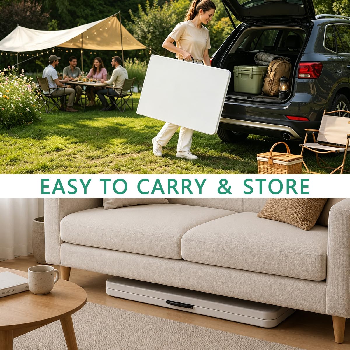 6ft Heavy Duty Plastic Folding Table F7726
