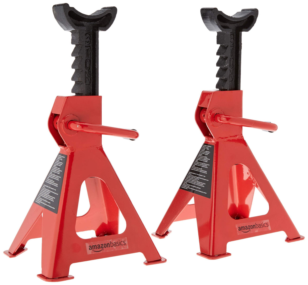 2 Ton Low Profile Floor Jack + 3 Ton Jack Stands, Black and Red M835