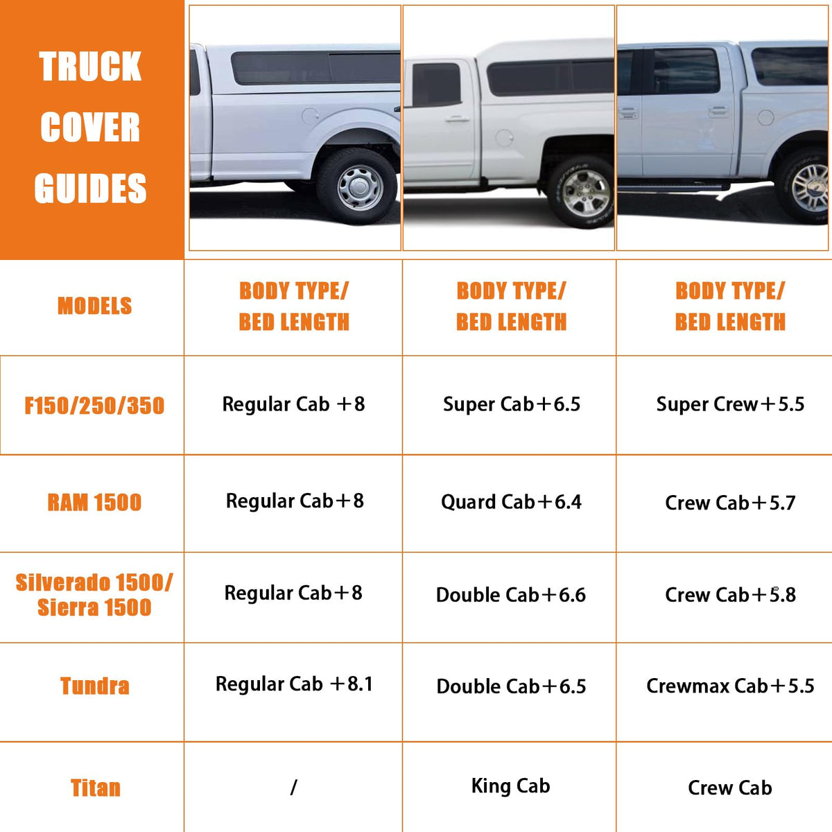 Waterproof Truck Cover for CrewCab 5.5/5.7/5.8 ft with Camper Shell Topper O255