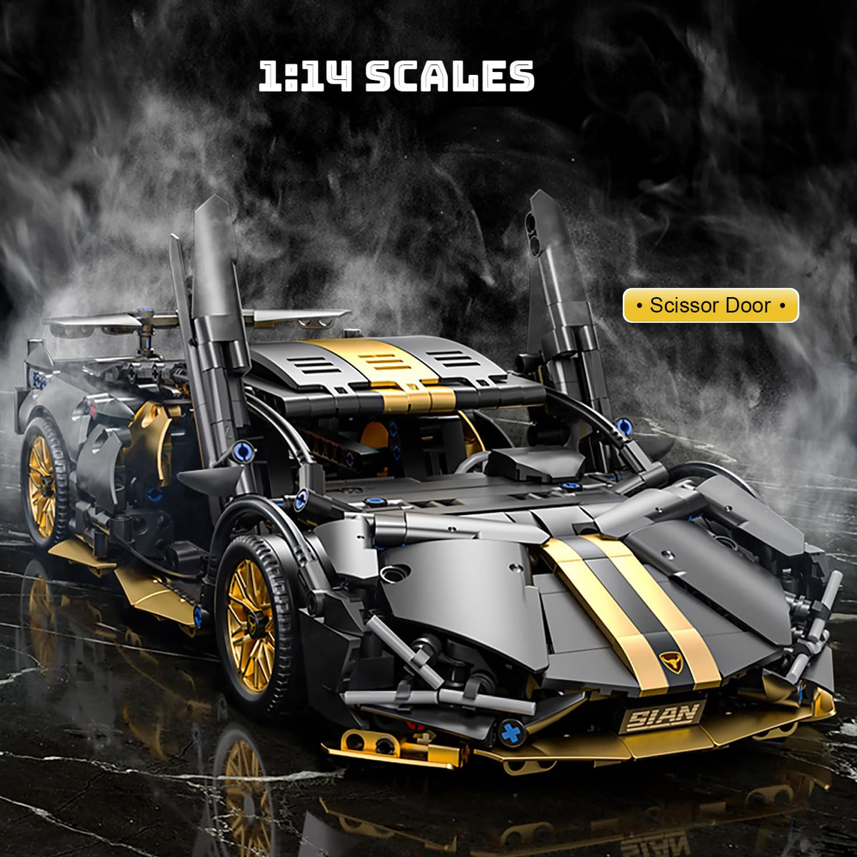 Black 1:14 Race Car Building Block Set K289