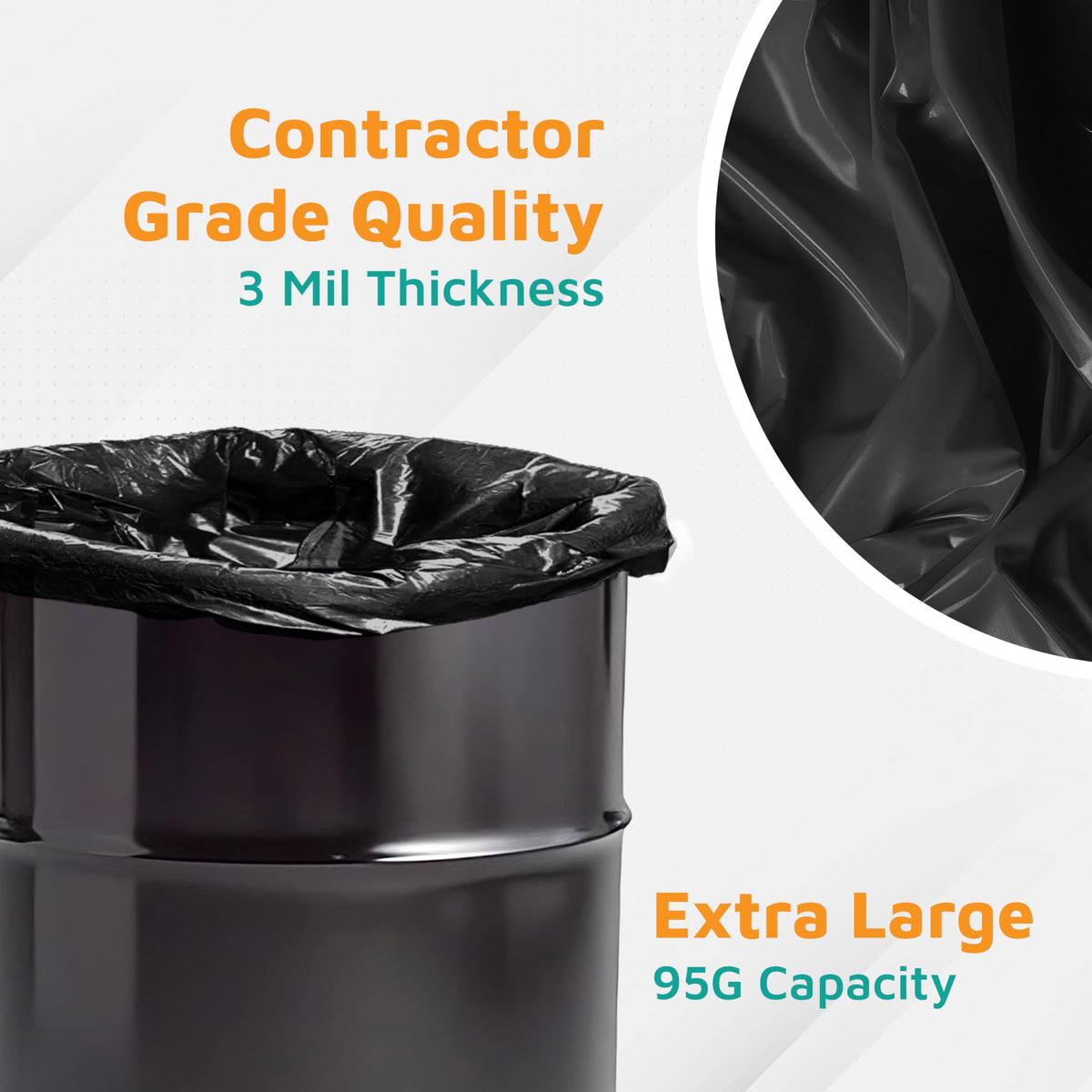 95-Gallon Black Heavy Duty Contractor Bags 10-Count V974097